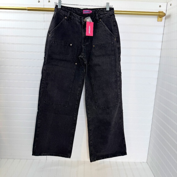 NEW Editked Ayla Low Rise Carpenter Jeans Black Small - Picture 3 of 12